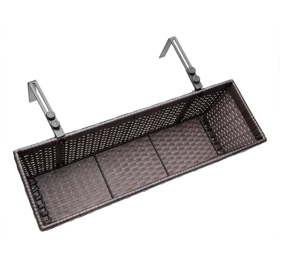 Casaria Blumenkasten 2er Set 11L Polyrattan mit Halterung - Bild 5
