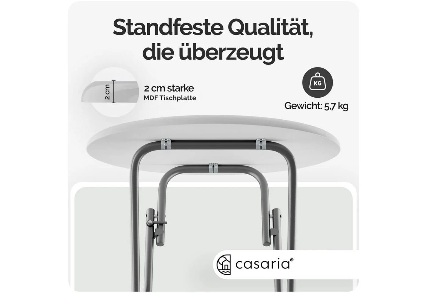 Casaria Stehtisch Klappbar 110cm Hoch Rund Ø60cm Garten Camping Bistrotisch Partytisch - Bild 5