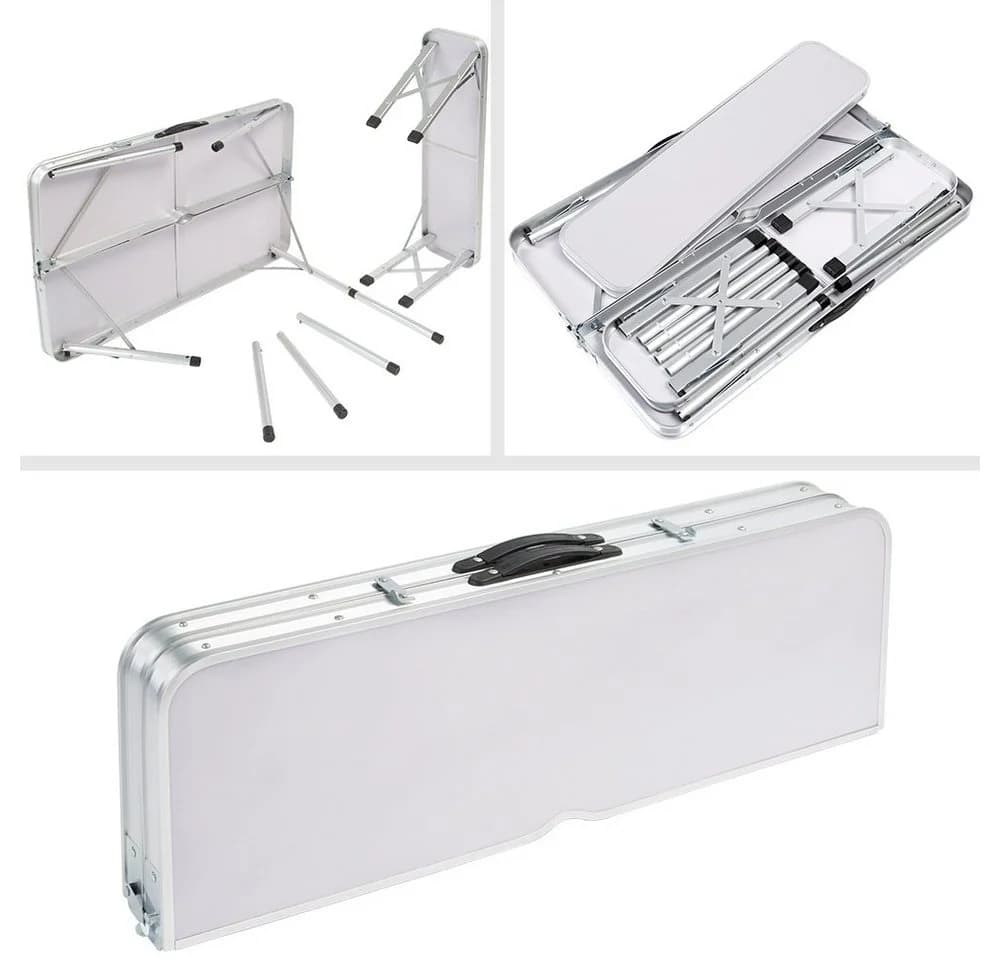Casaria Campingtisch Klappbar mit Bänken Weiß