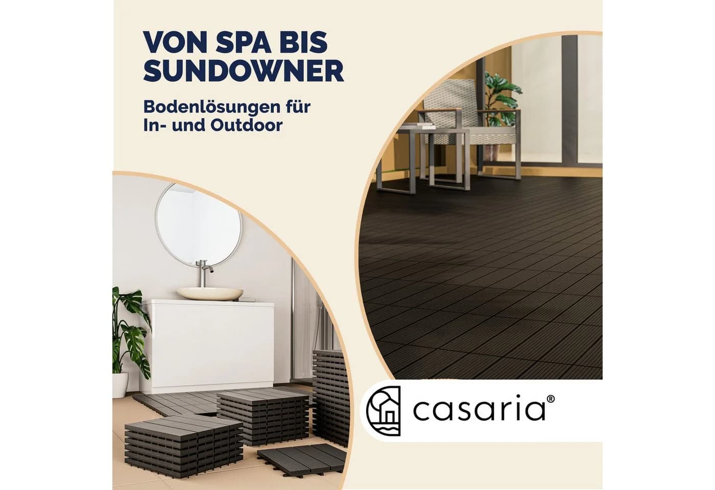 Deuba Terrassenfliesen WPC Vollmaterial 30x30cm Anthrazit - Bild 5