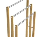 Casaria Handtuchständer Stehend 2er Set Bambus Edelstahl Bild 3