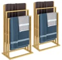Casaria Handtuchständer Stehend Bambus 2er Set Ohne Bohren Bild 2