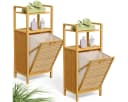Casaria Wäschekorb Badregal Bambus 2-in-1 40L Bild 1