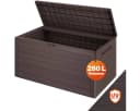Casaria Auflagenbox Woody 280L UV-beständig Griffmulden Verschließbar Balkon Holz-Optik Braun Bild 2