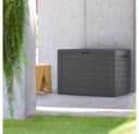 Casaria Auflagenbox Lille Grau Kunststoff mit Holzoptik Bild 1
