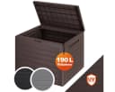 Casaria Auflagenbox Lille Braun 190L UV-beständig Holz-Optik Bild 2