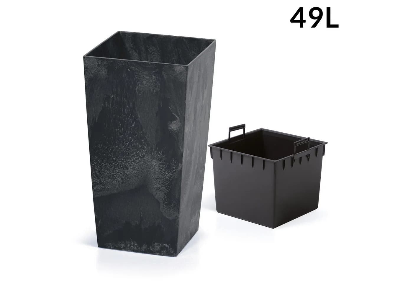 Deuba Pflanzkübel 49L Betonoptik Anthrazit Grau Indoor Outdoor - Bild 3