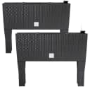 Deuba Hochbeet 30L Bewässerungssystem UV-beständig Poly Rattan Anthrazit Bild 2