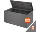 Casaria Auflagenbox Woody 280L UV-beständig Griffmulden Verschließbar Balkon Holz-Optik Grau Bild 2