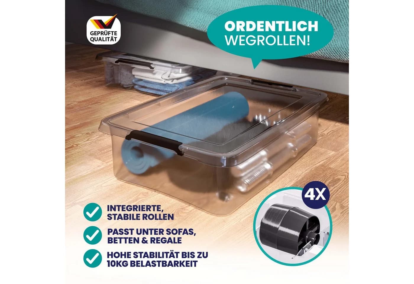 Deuba Aufbewahrungsbox 30L Transparent Stapelbar Kunststoff - Bild 3