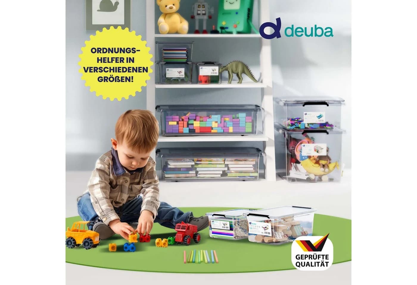 Deuba Aufbewahrungsbox Kunststoff transparent stapelbar mit Deckel