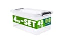 Deuba Aufbewahrungsbox 40L Transparent Kunststoff Stapelbar Bild 2