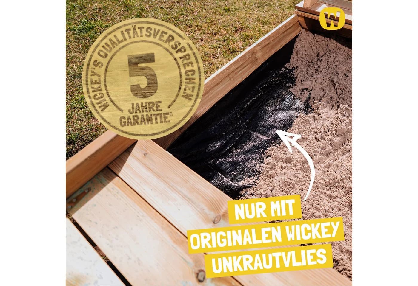 Wickey Unkrautvlies Schutz für Sandkästen Wasserdurchlässig - Bild 3