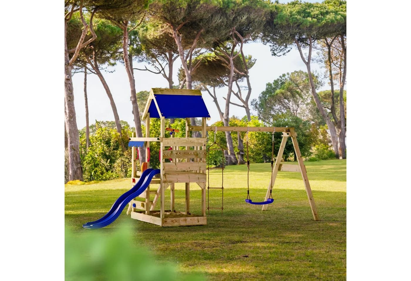 Wickey Spielturm TurboFlyer Klettergerüst mit Rutsche, Schaukel und Sandkasten - Bild 4