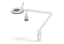 Lumeno Lupenlampe 721X LED mit Tischklemme und Echtglaslinse Grau/Weiß Bild 2