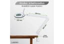 Lumeno Lupenlampe 721X LED mit Tischklemme und Echtglaslinse Grau/Weiß Bild 3