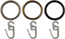 Garduna Gardinenring Set Schwarz für Ø16 & Ø20mm Stangen mit Faltenhaken Bild 2