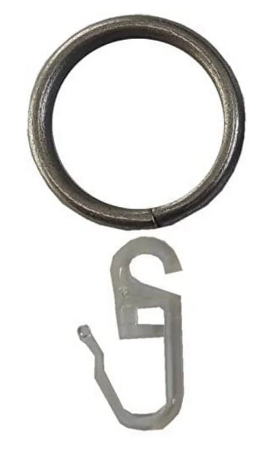 Garduna Gardinenring Set Schwarz für Ø16 & Ø20mm Stangen mit Faltenhaken - Bild 4