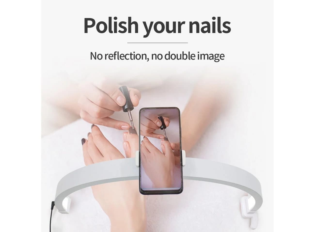 ayex UV-Reflektorlampe Halbmond Beauty Light + Handyhalterung für Nagelkunst und Wimpern - Bild 5