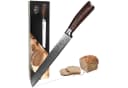 Wakoli Damast Brotmesser 20cm Wellenschliff Pakkaholzgriff Bild 1