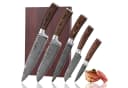 Wakoli Messer-Set Edib 5-tlg. Damastmesser mit Pakkaholzgriff und Holzbox Bild 2