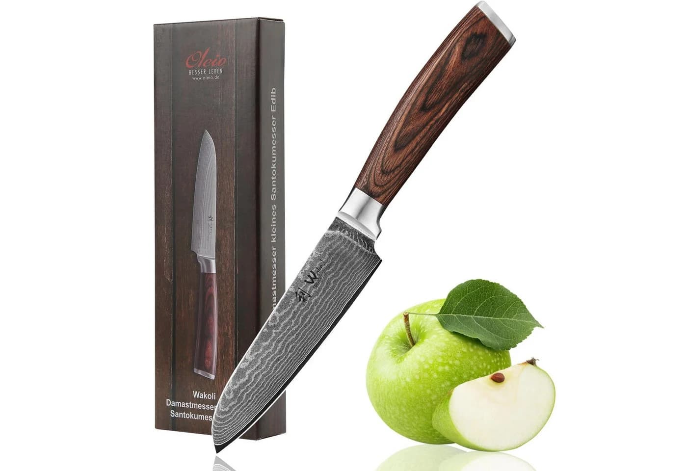Wakoli Damastmesser EDIB Kleines Santoku 12cm Pakkaholzgriff - Bild 2