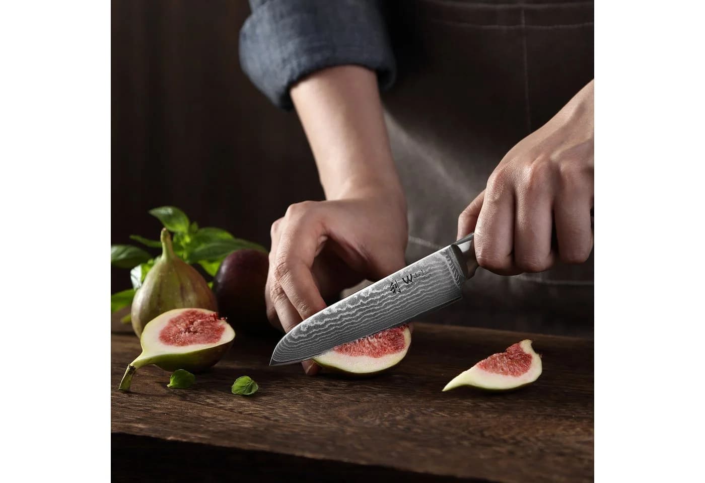 Wakoli Damastmesser EDIB Kleines Santoku 12cm Pakkaholzgriff - Bild 4