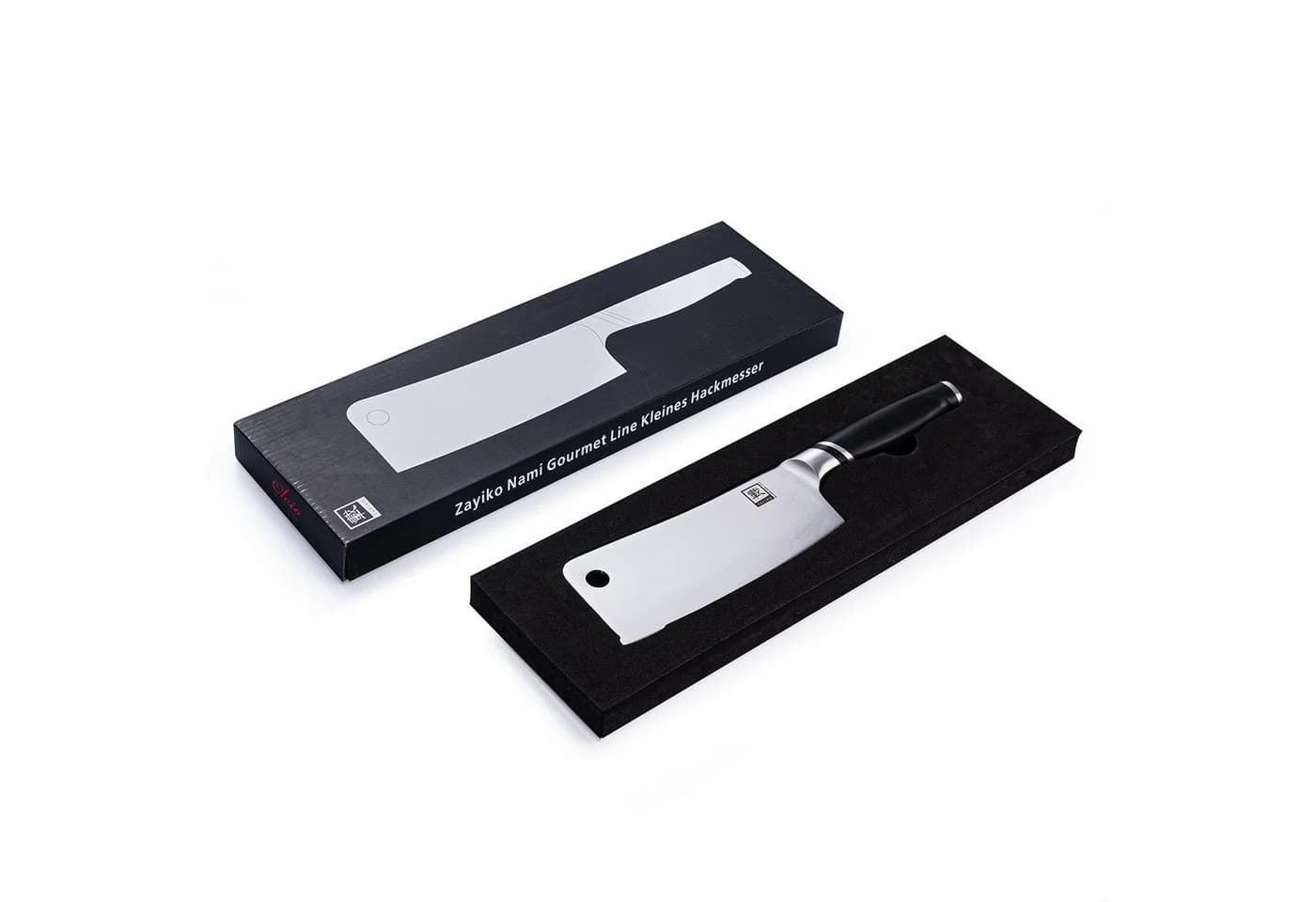 ZAYIKO NAMI Hackmesser 17 cm Edelstahl Klinge Schwarz