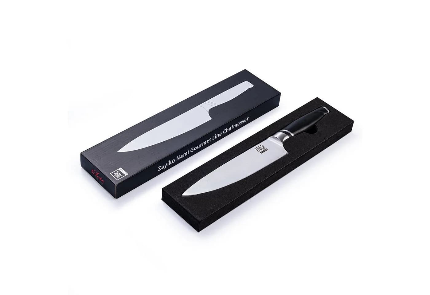 ZAYIKO NAMI Chefmesser 20 cm Edelstahl ABS Griff Schwarz/Silber - Bild 3