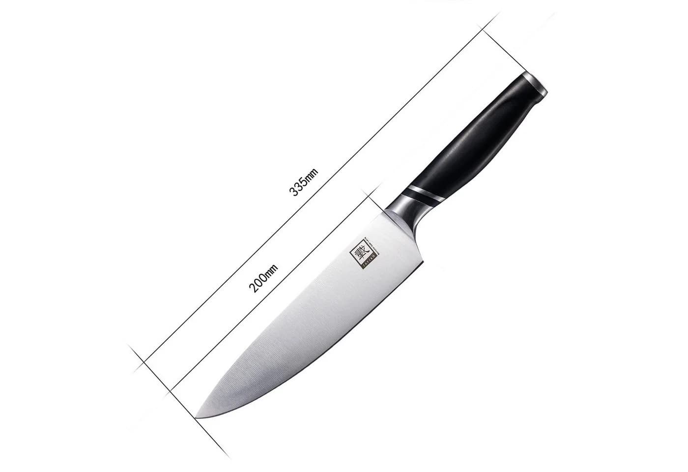 ZAYIKO NAMI Chefmesser 20 cm Edelstahl ABS Griff Schwarz/Silber - Bild 4