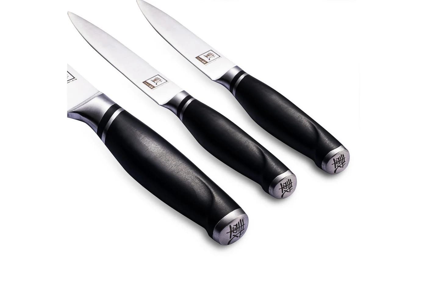 ZAYIKO 3er Küchenmesser-Set Edelstahl Schwarz - Bild 5