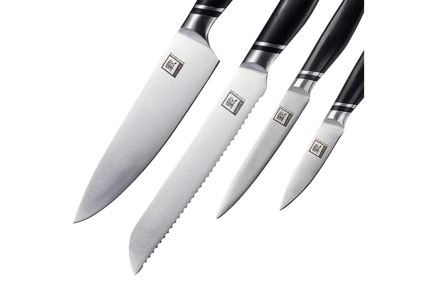 ZAYIKO 4er Küchenmesser-Set Edelstahl ABS Griff Schwarz - Bild 4
