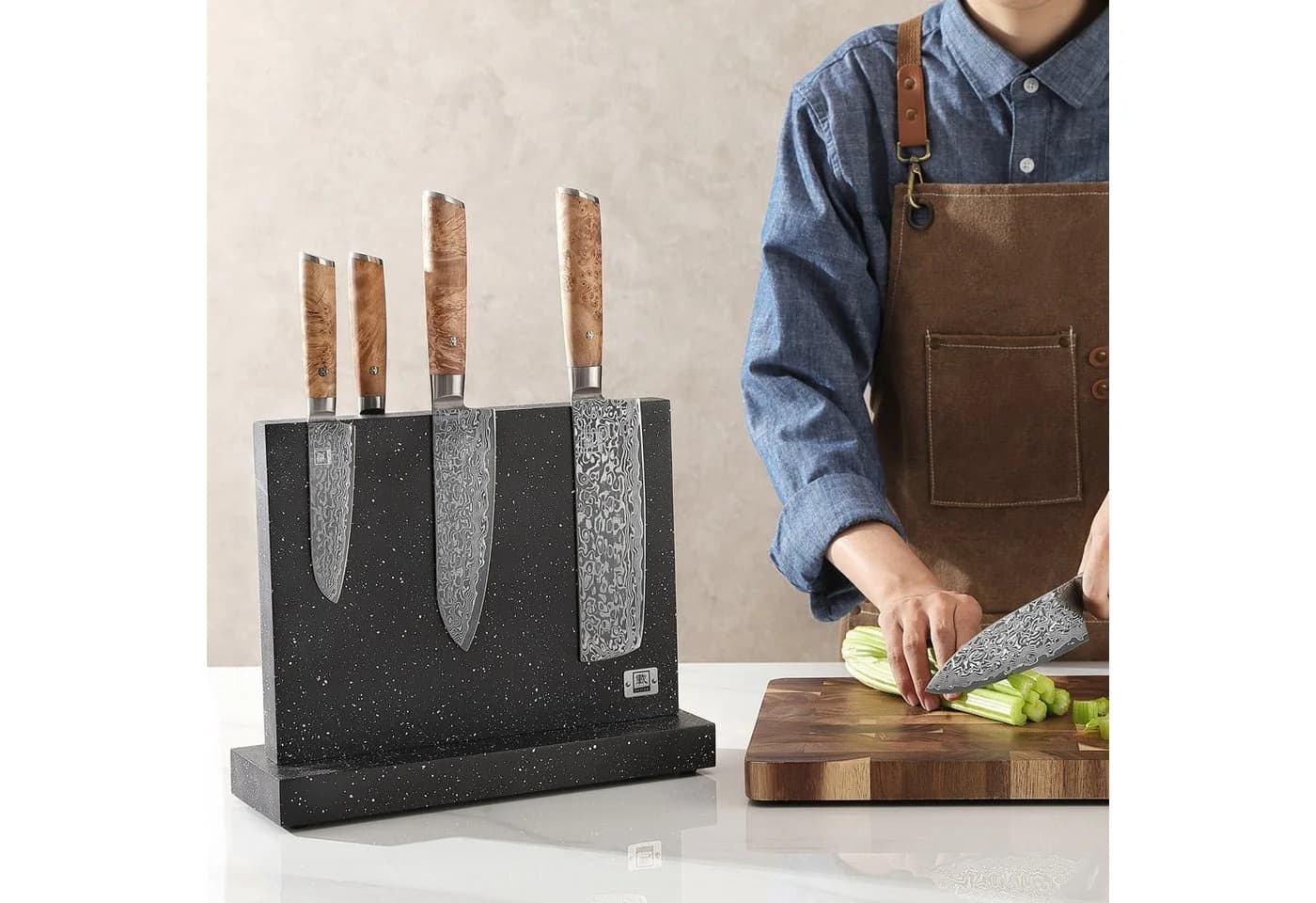 ZAYIKO Magnet-Messerblock Schwarz Marmoroptik - Bild 4