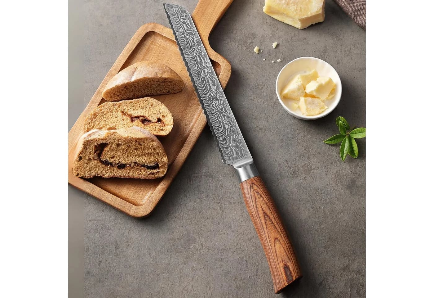 Wakoli Damastmesser EDIB Pro 20cm Wellenschliff Pakkaholzgriff - Bild 3