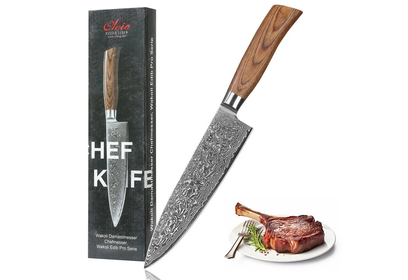 Wakoli Damastmesser EDIB Pro 20cm VG-10 Pakkaholzgriff - Bild 2