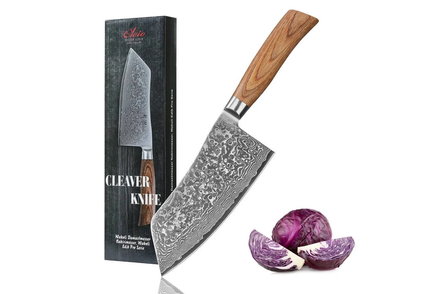Wakoli Damastmesser EDIB Pro Chai Dao 17cm Pakkaholzgriff - Bild 2