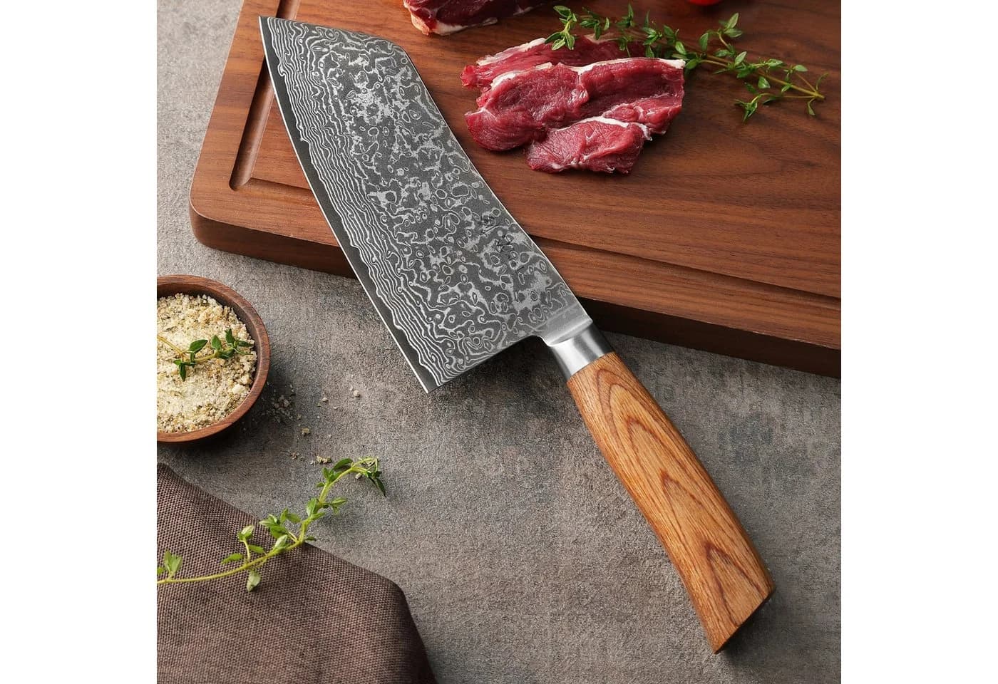 Wakoli Damastmesser EDIB Pro Chai Dao 17cm Pakkaholzgriff - Bild 4