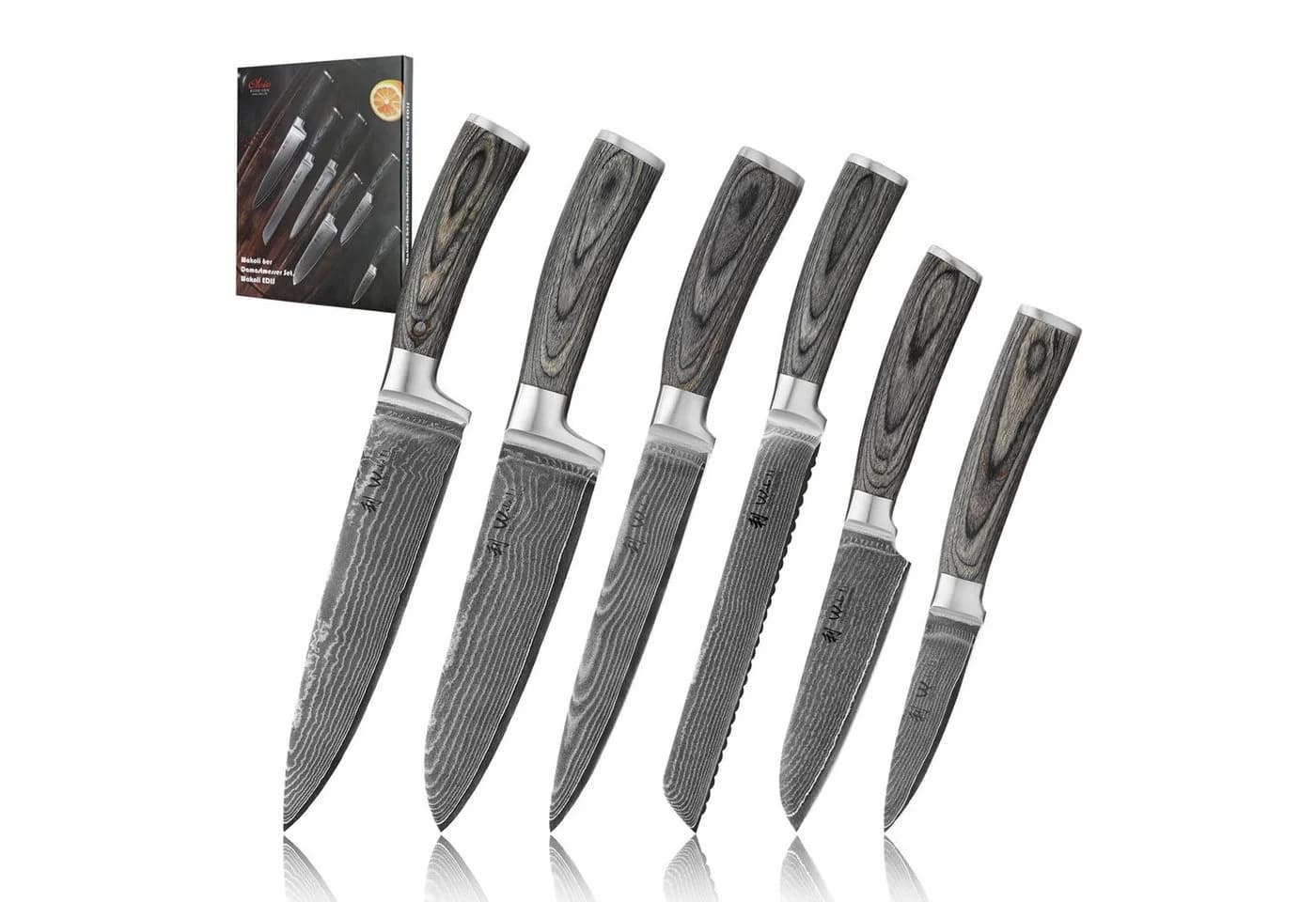 Wakoli 6er Damastmesser-Set EDIS mit Pakkaholzgriffen - Bild 2