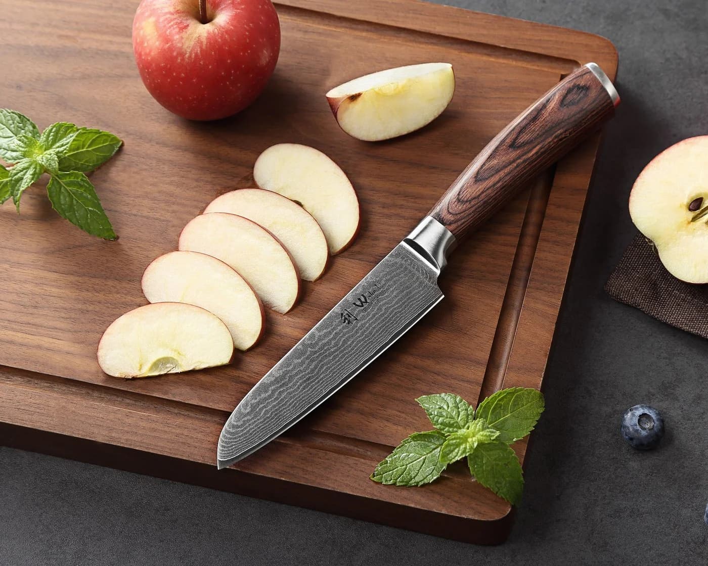 Wakoli Santoku Messer-Set 2-tlg. Damaststahl VG10 Pakkaholz - Bild 3