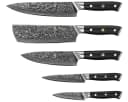 Wakoli Messer-Set Elite Cuisine 5 Damastmesser & Magnetblock Schwarz/Silber Bild 4