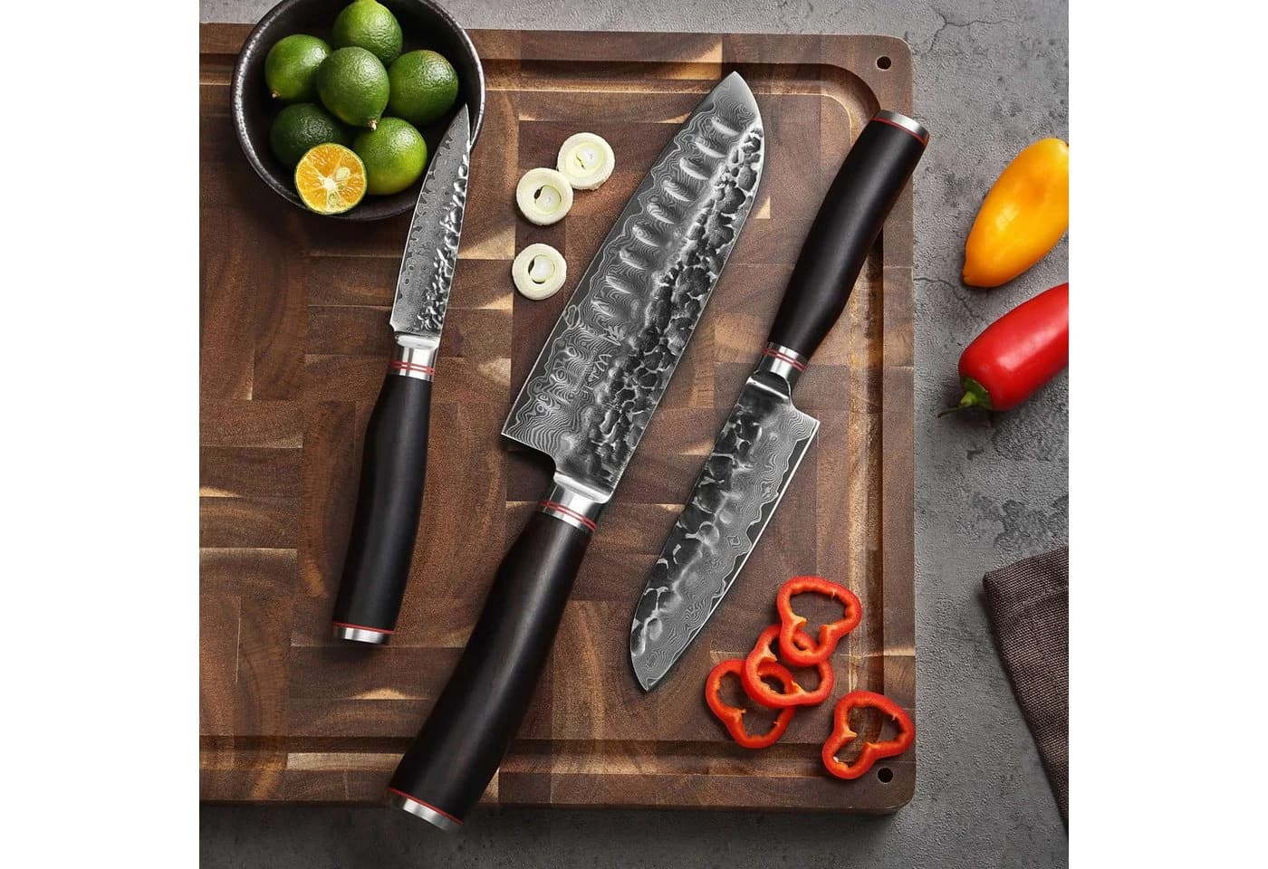 Wakoli 3er Damastmesser-Set Ebo mit VG10-Kern