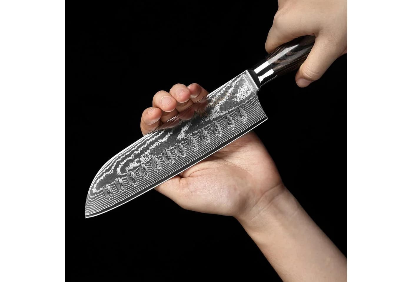 Wakoli 2-tlg. Damast Santoku-Messer-Set mit VG10 Kern & Pakkaholzgriff - Bild 5