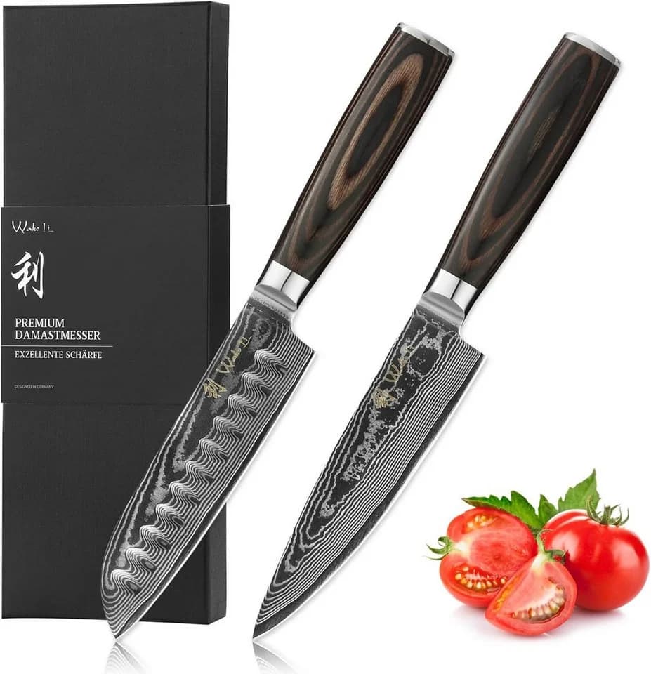 Wakoli 2er Damastmesser-Set EDIB Essentials mit Pakkaholzgriff - Bild 2