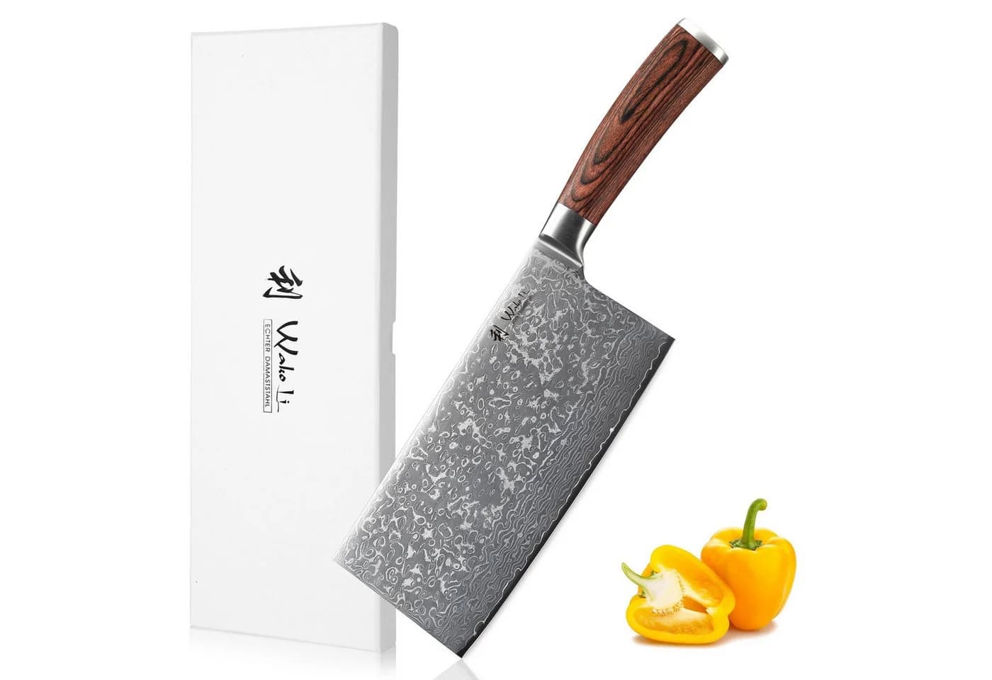 Wakoli Hackmesser EDIB Sakura Damast 19 cm Klinge VG-10 Kern Pakkaholz - Bild 2