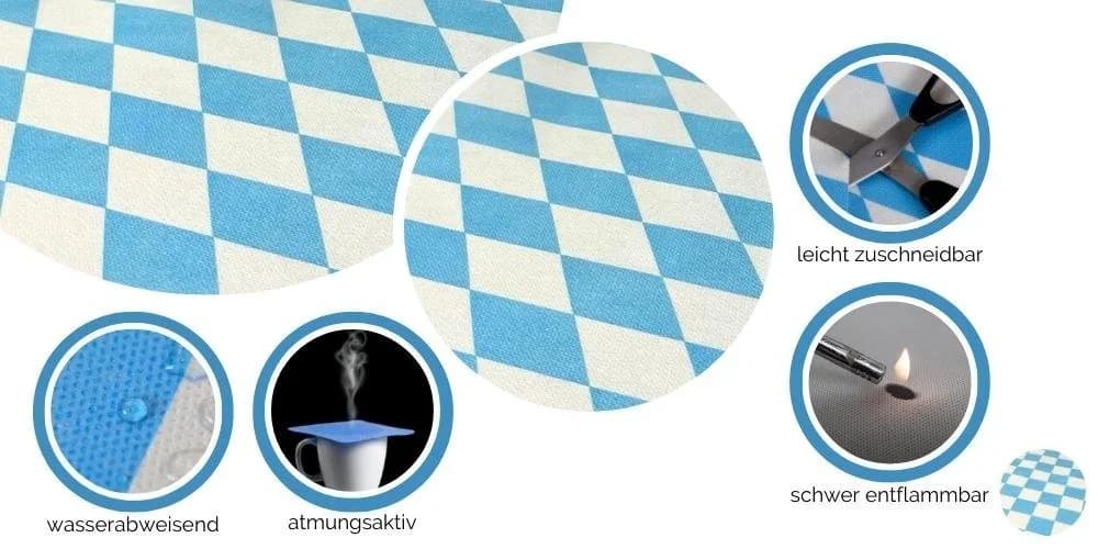 Sensalux Tischläufer Blau Vlies wasserabweisend