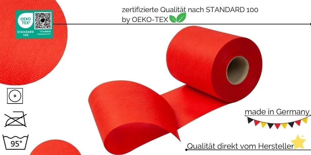 Sensalux Tischläufer Rot Vlies wasserabweisend - Bild 3
