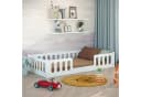 CADANI Kinderbett MONTE Bodenbett Weiß 2in1 Montessori mit Rausfallschutz Bild 2