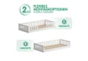CADANI Kinderbett MONTE Bodenbett Weiß 2in1 Montessori mit Rausfallschutz Bild 3