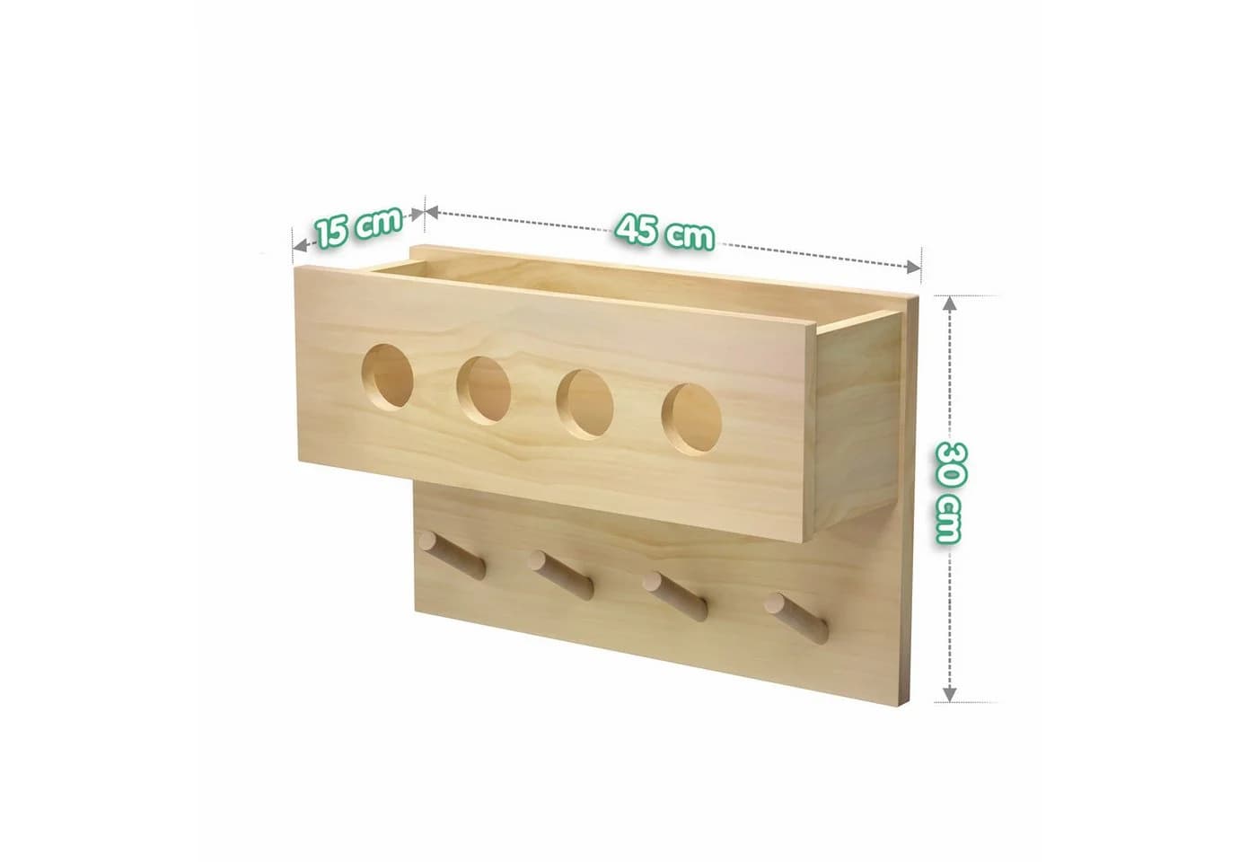 CADANI Wandgarderobe Kinder Massivholz Montessori - Bild 3