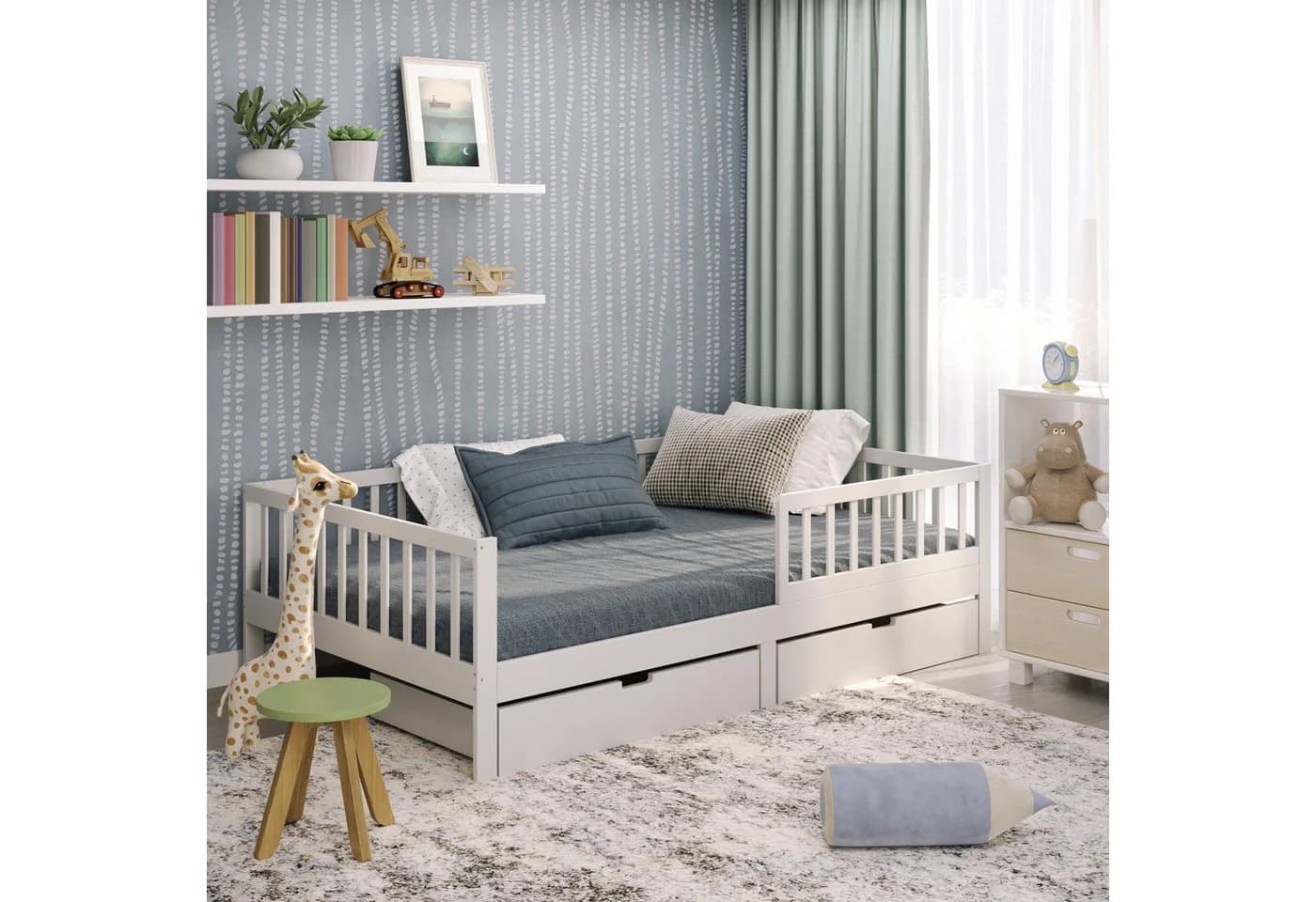 CADANI Kinderbett Nik Weiß Massivholz - Bild 2
